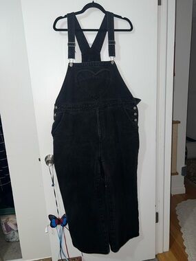 Black cotton denim overalls size 1x